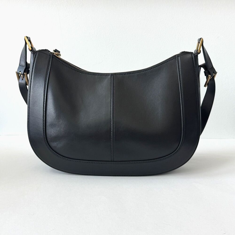 Léo et Violette Le Grand Gina Shoulder Hobo Bag - Black Leather